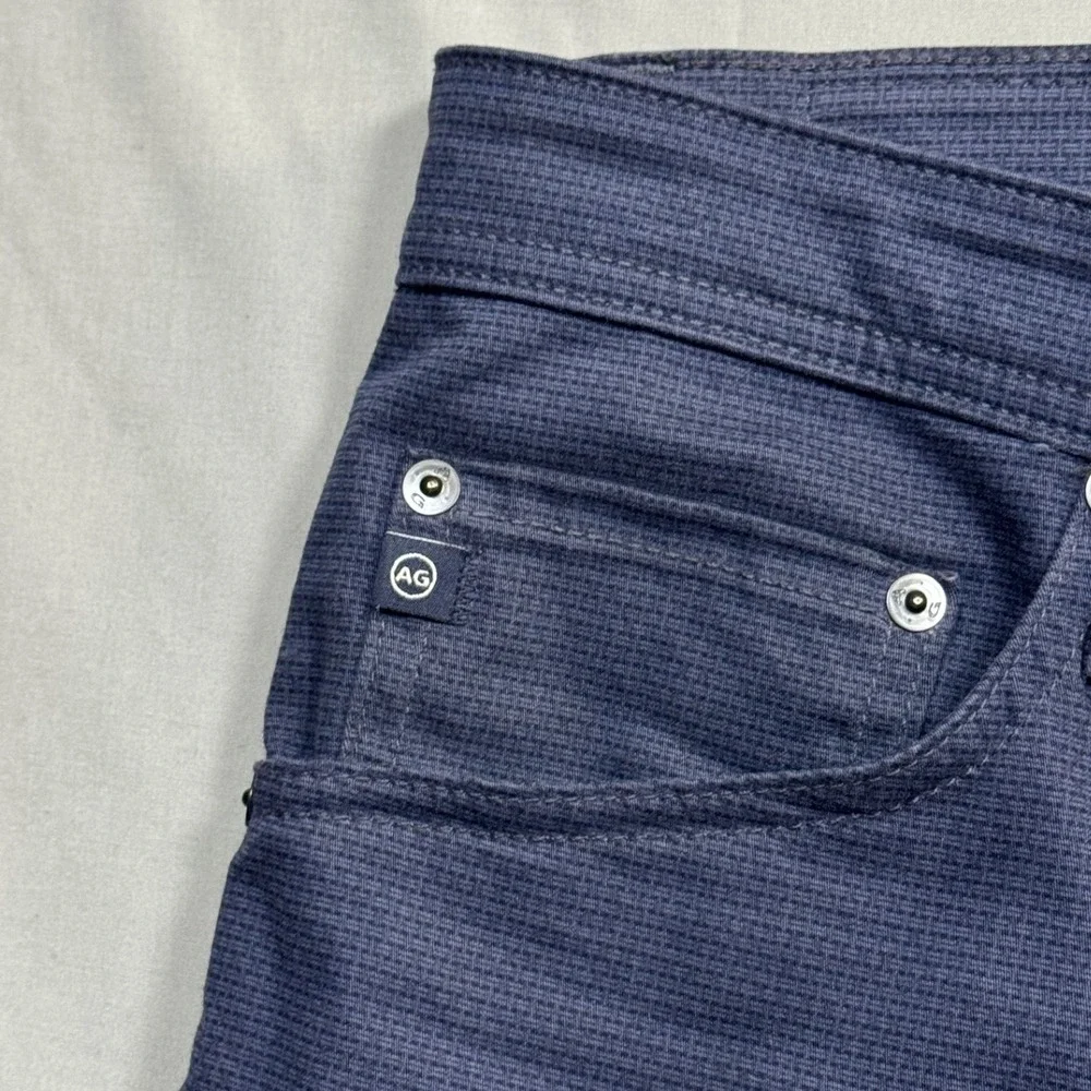AG Adriano Goldschmied Everett Slim Straight Blue Textured Pants 36x34 (39x28.5)